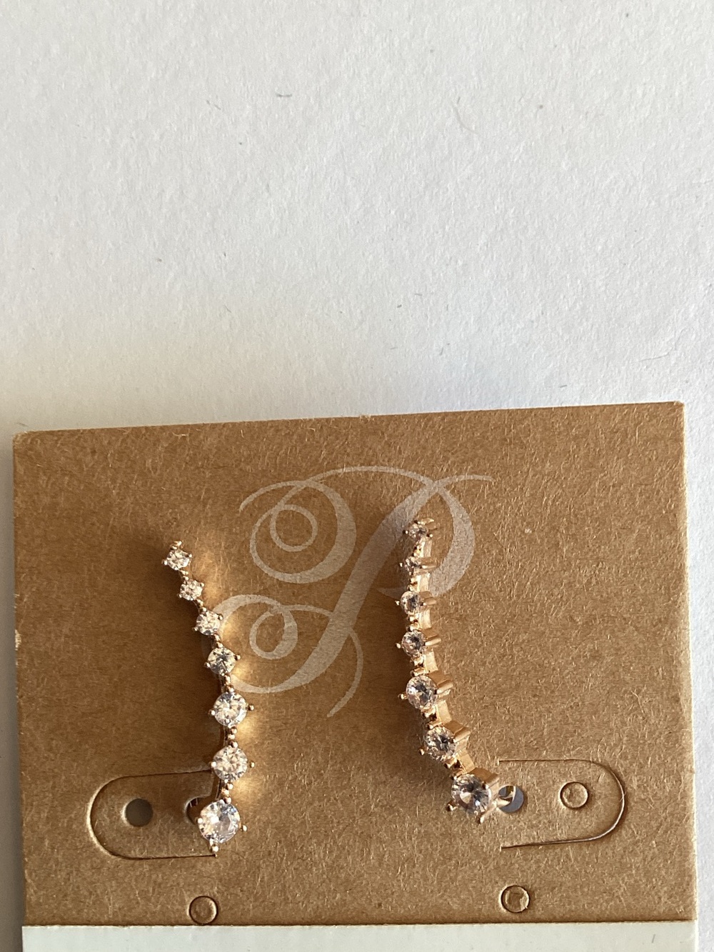 Gold Crystal Ear Climbers - Women Jewelry